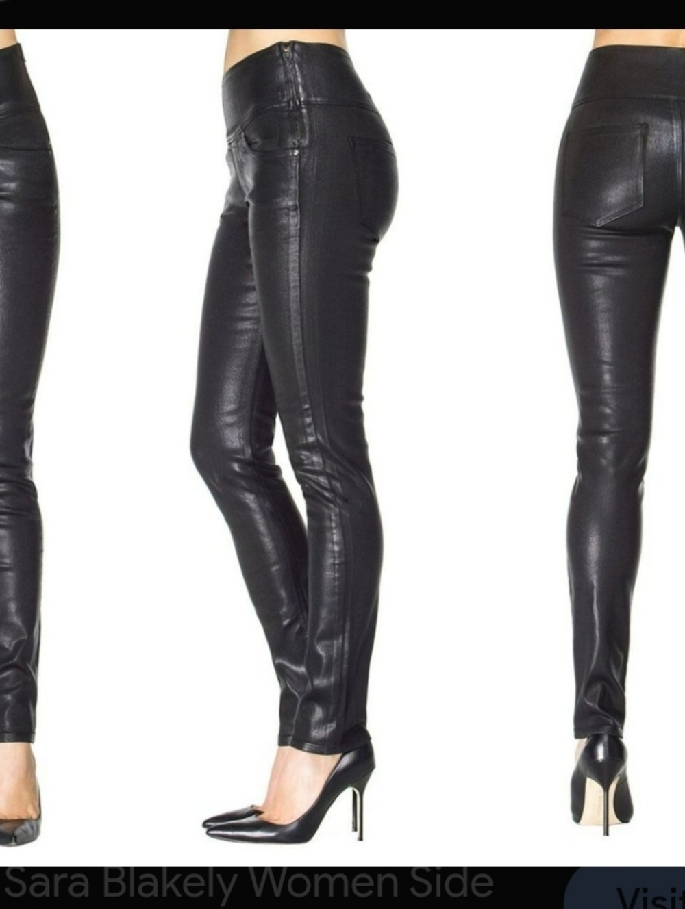 SPANX Black Faux-Leather Skinny Pants